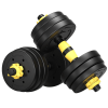 Home Indoor Cardio Gym Adjustable Weights Dumbbells Set - Black & Yellow - 20 KG