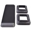 43'' Aerobic Stepper Step Cardio Fitness Exercise Adjust 4''-6''-8'' w/Risers - Black - HDPE+EVA