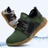 Summer Mesh Safety Work Shoes Steel Toe Cap Light Casual Fly Woven Breathable Cool Anti-smashing Anti-piercing Soft Sole Outdoor - Black - 45