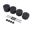 Weight Dumbbell Set 66 LB Adjustable Cap Gym Barbell Plates Body Workout - Black