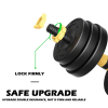 Home Indoor Cardio Gym Adjustable Weights Dumbbells Set - Black & Yellow - 20 KG