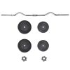 vidaXL Curl Bar with Weights 66.1 lb - Black