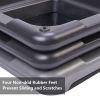 43'' Aerobic Stepper Step Cardio Fitness Exercise Adjust 4''-6''-8'' w/Risers - Black - HDPE+EVA