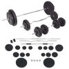 vidaXL Workout Bench with Weight Rack; Barbell and Dumbbell Set198.4 lb - Black