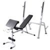vidaXL Workout Bench with Weight Rack; Barbell and Dumbbell Set 198.4 lb - Black