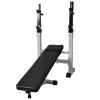 vidaXL Workout Bench with Weight Rack; Barbell and Dumbbell Set198.4 lb - Black