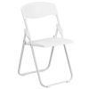 HERCULES Series 500 lb. Capacity Heavy Duty White Plastic Folding Chair with Built-in Ganging Brackets - as Pic