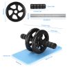 Ab Roller Wheel Fitness Exercise Wheel Roller w/ Knee Pad for Abs Workout Core Strength Exercise Home Gym - Black