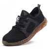 Summer Mesh Safety Work Shoes Steel Toe Cap Light Casual Fly Woven Breathable Cool Anti-smashing Anti-piercing Soft Sole Outdoor - Green - 37