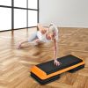 Fitness Aerobic Step 43'' Cardio Adjust 4'' - 6'' - 8'' Exercise Stepper w/Risers - Yellow - HDPE+EVA