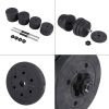 Weight Dumbbell Set 66 LB Adjustable Cap Gym Barbell Plates Body Workout - Black