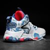 Basketball shoes men's sports shoes high quality sports shoes track and field men and women couple shoes 35-45 yards - white blue - 43