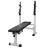 vidaXL Workout Bench with Weight Rack; Barbell and Dumbbell Set198.4 lb - Black