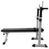 vidaXL Workout Bench with Weight Rack; Barbell and Dumbbell Set198.4 lb - Black