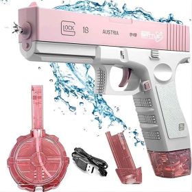 Electric Water Gun, Automatic Water Gun, 58CC 434CC Large Capacity, Range Up To 32 Feet, Summer Water Gun Toys (Color: Pink)