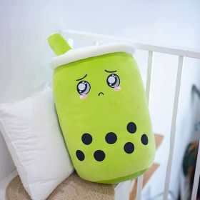 Cute Fruit Drink Plush Stuffed Soft Strawberry Milk Tea Plush Boba Tea Cup Toy Bubble Tea Pillow Cushion Kids Gift (Option: Matcha green-70CM)