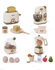 ROBOTIME Wooden Pretend Play Kitchen Playset Food Set With Bread Maker Juicer (Option: WG381)