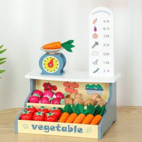 Robud Wooden Supermarket Vrgetables Store Preschool Pretend Playset Toys Baby (Option: WG365)